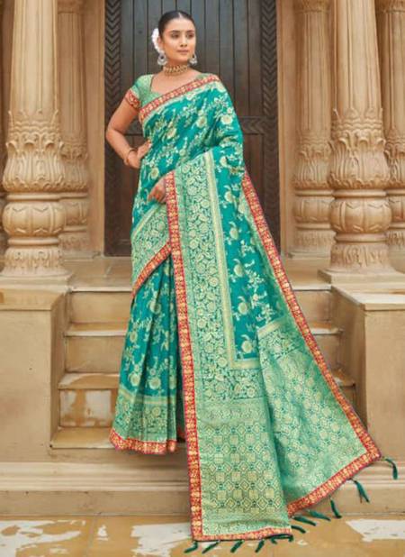 Sea Green Colour Maya Monjolika New Latest Designer Festive Wear Silk Saree Collection 5010